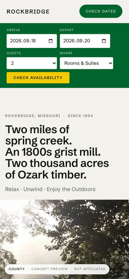 First screen of the COUNTY version